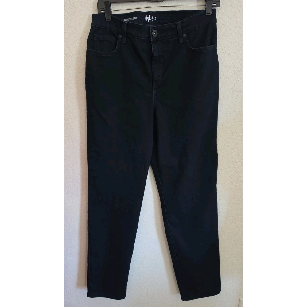 Style & Co Jeans Sz 10 Modern Straight LehDark Wash Pant Weekend Festival Casual